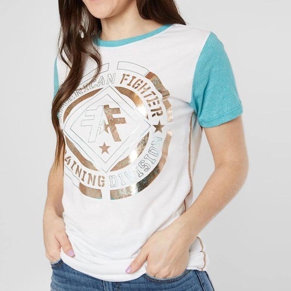 NWT American Fighter Howard Tee T-Shirt in Crystal White Blue Size XS - Picture 1 of 11